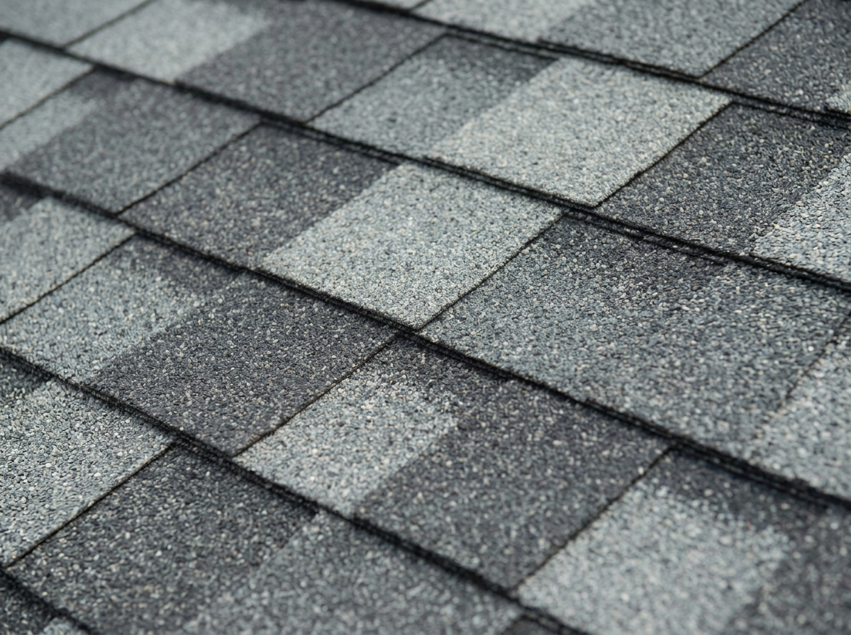 Close-up of architectural shingle color sample board